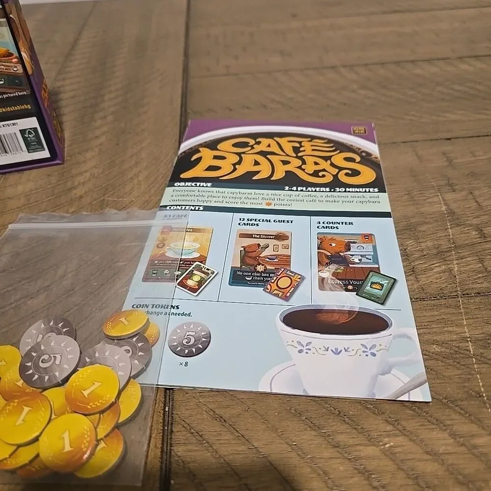 Cafe Baras Board game KTBG Complete And In Great Condition